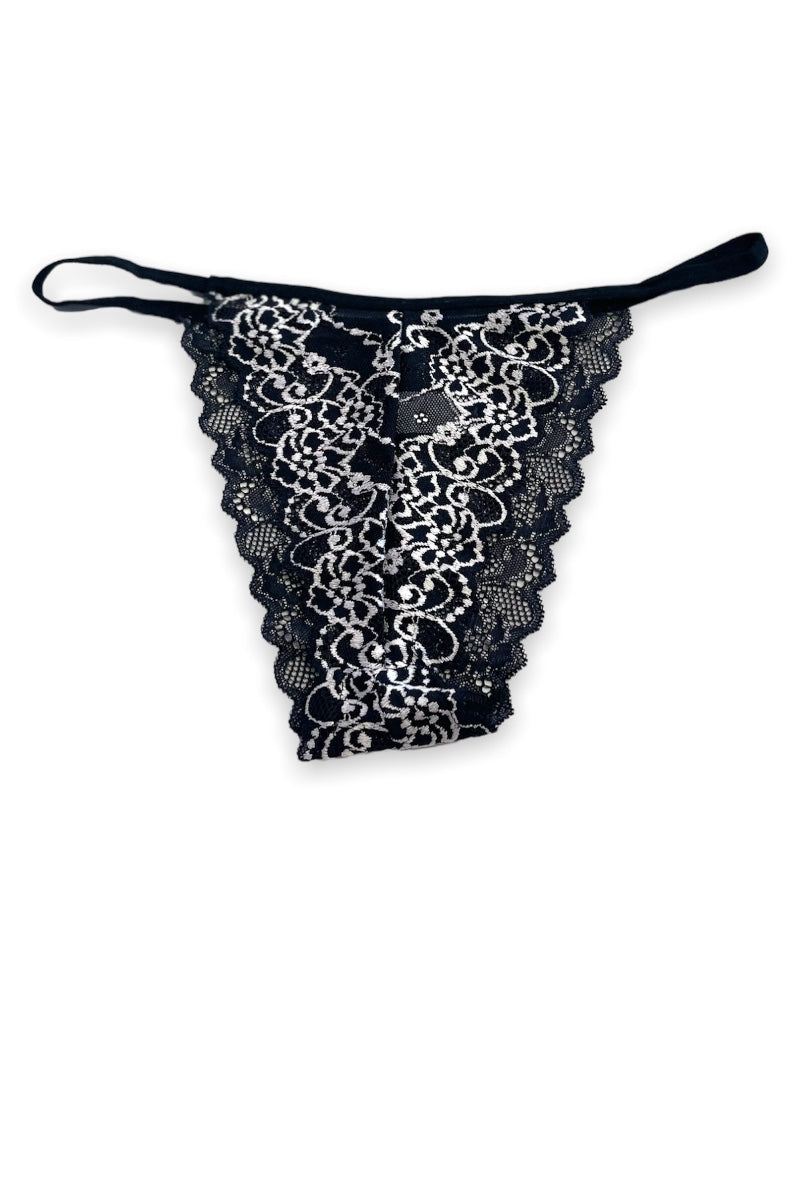 Black lace lingerie on a white background