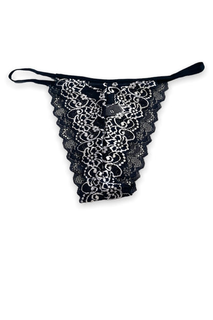 Black lace lingerie on a white background