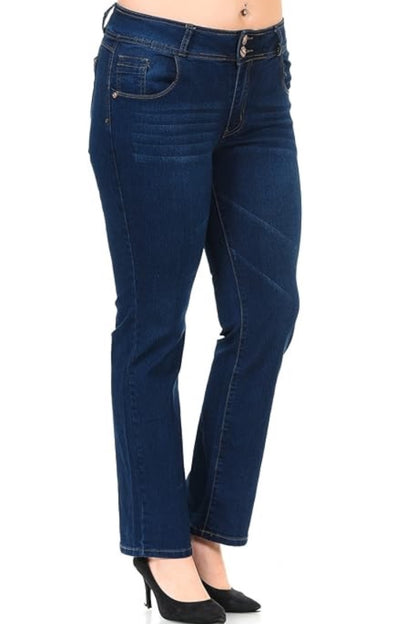 Blue jeans on a white background