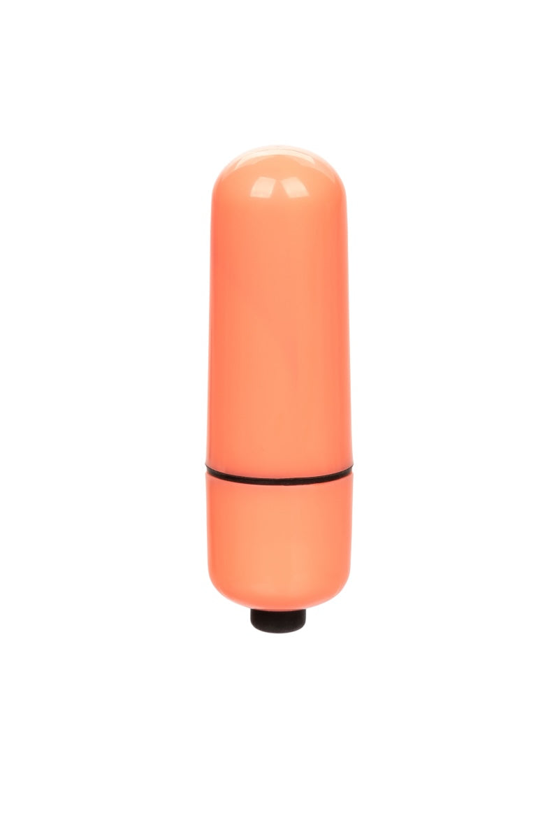 orange-colored cylindrical object with a black base on a white background