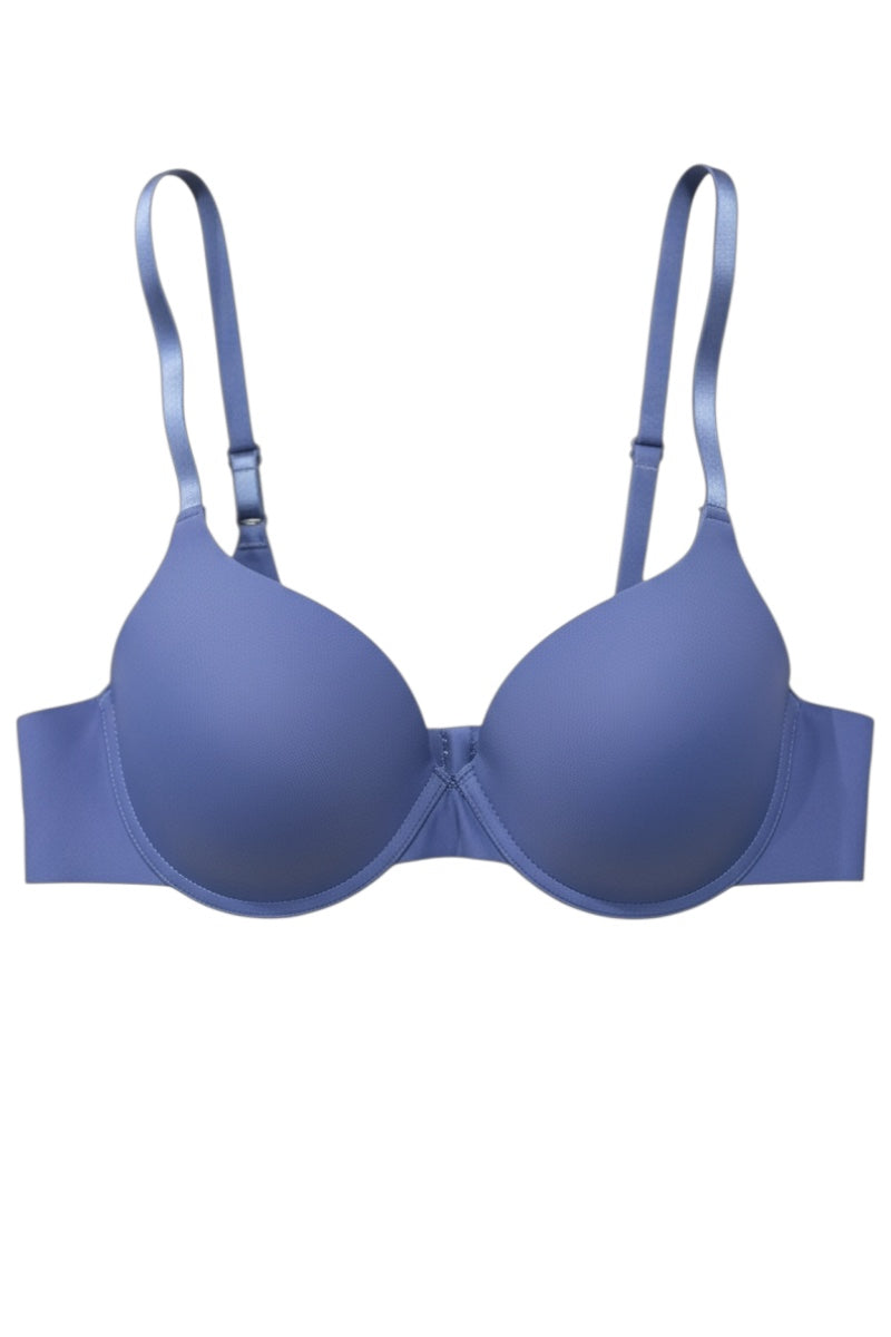 Blue bra on a white background
