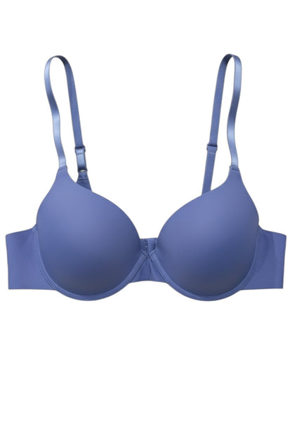 Blue bra on a white background