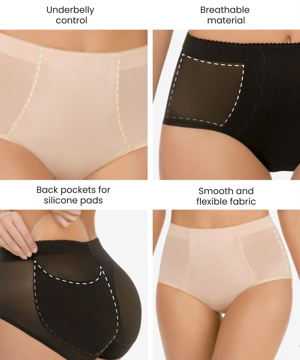 Butt-Enhancing Padded Panty With Silicone Pads 