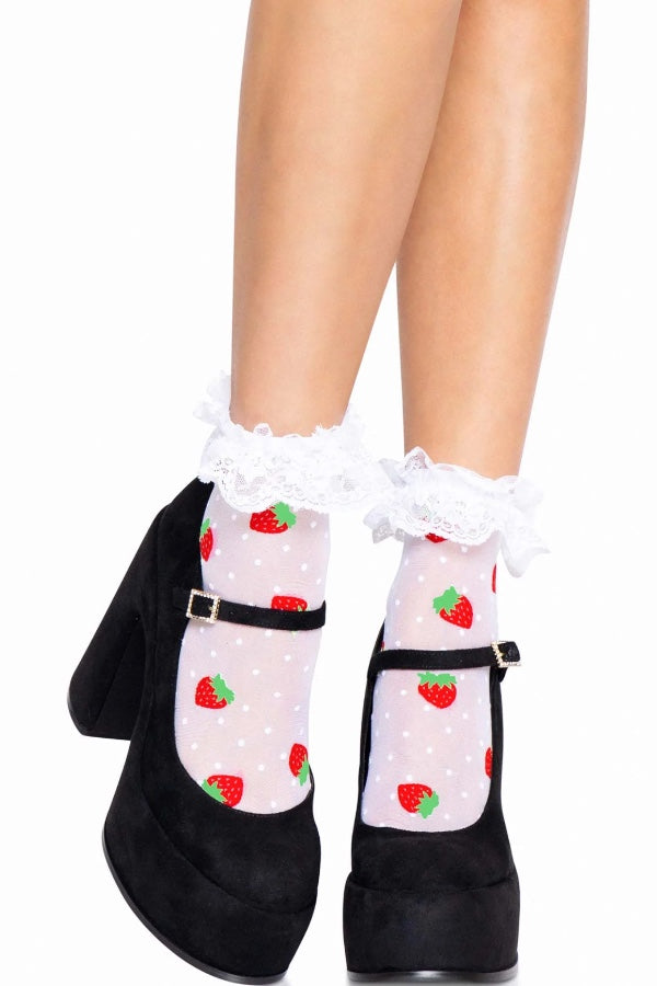 Strawberry Ruffle Anklets