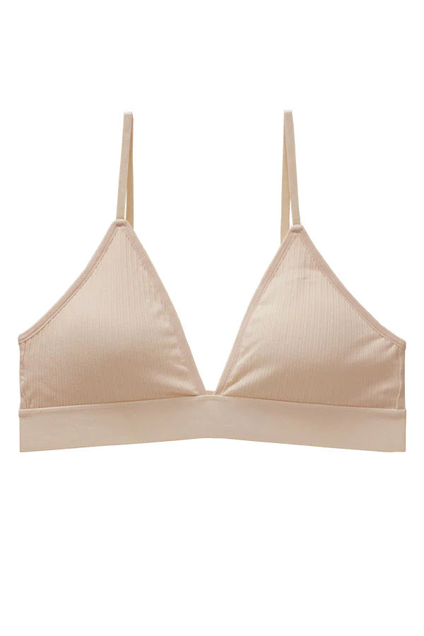 cream bra on a white background