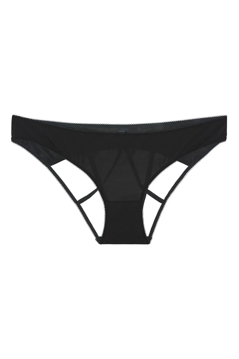 Black underwear on a white background