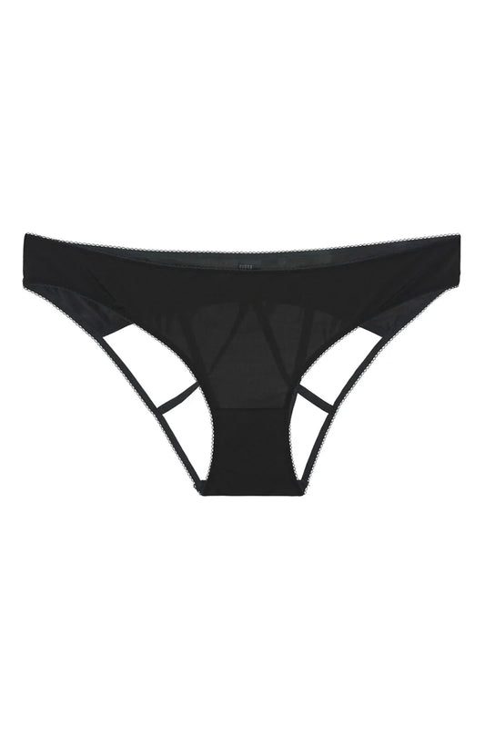 Black underwear on a white background