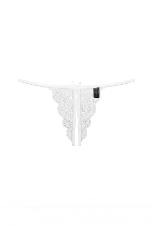 Crotchless Lace V String Thong Panty