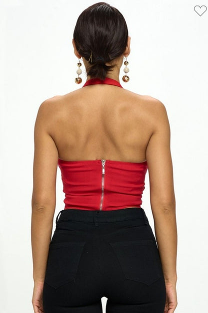 Elastic Band Halter Top