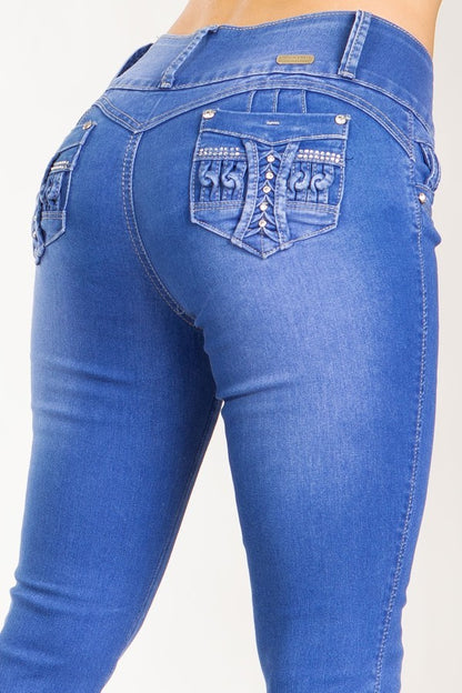 Studded Mid Rise Jeans