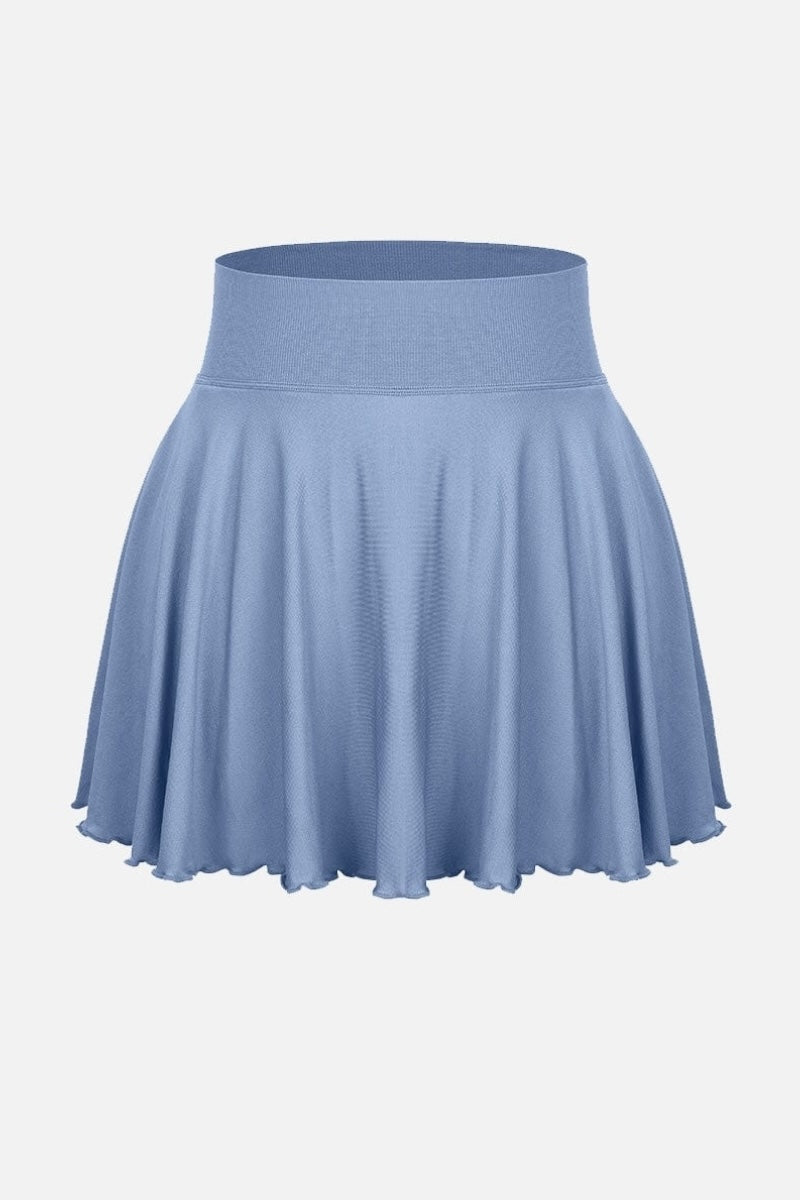 Blue skirt on a light gray background