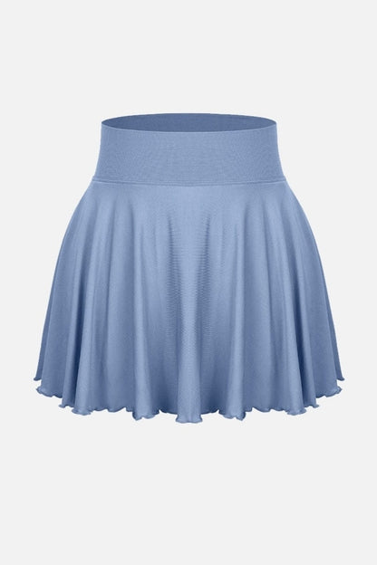Blue skirt on a light gray background