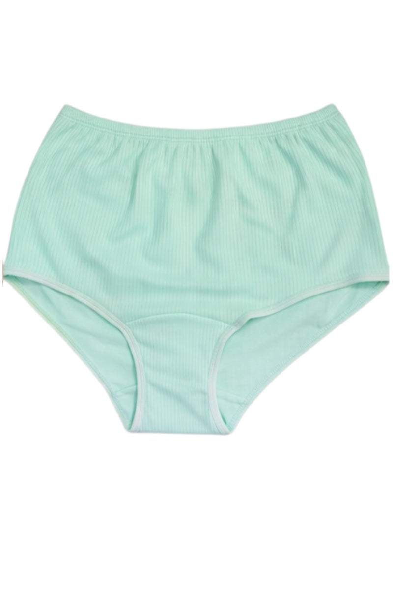 Mint green high-waisted underwear on a white background