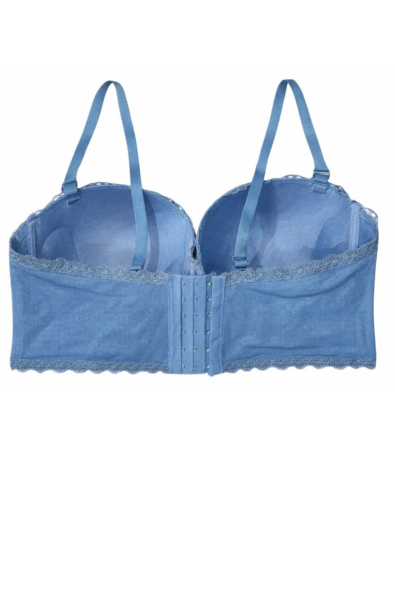 Blue bra on a white background