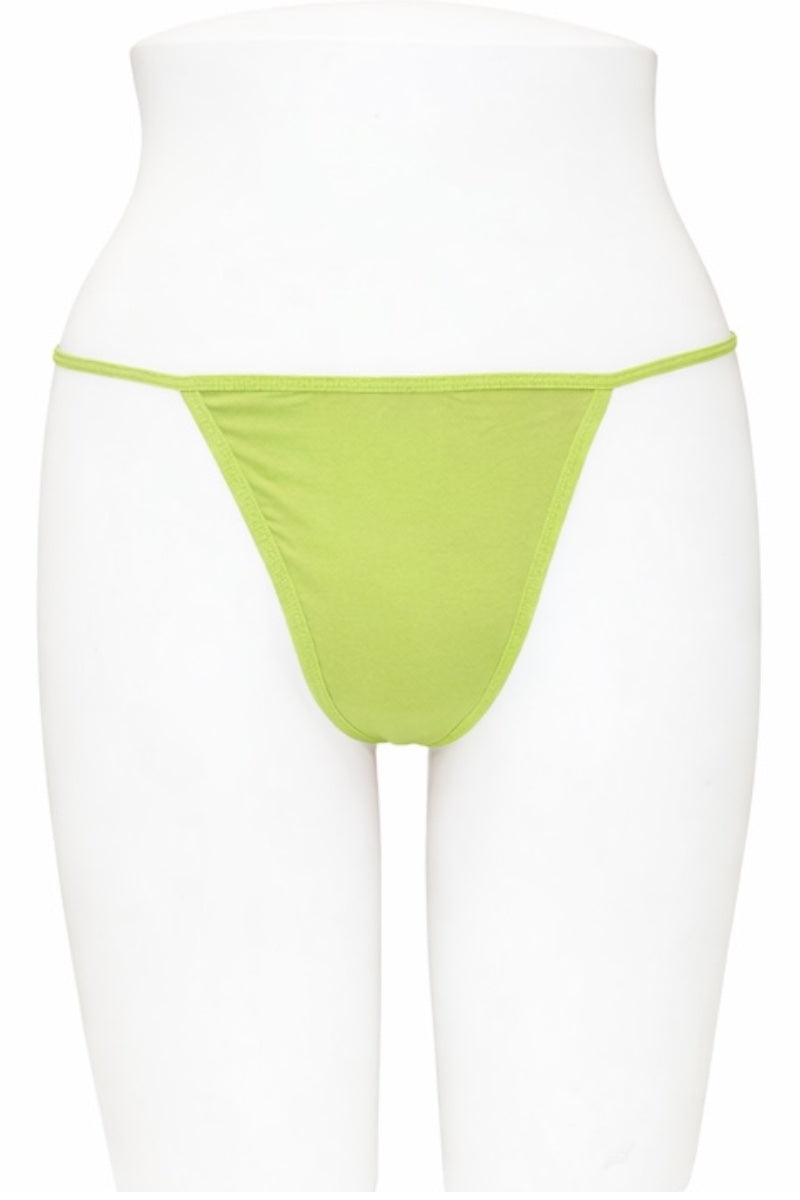Neon Green bikini bottom on a white background