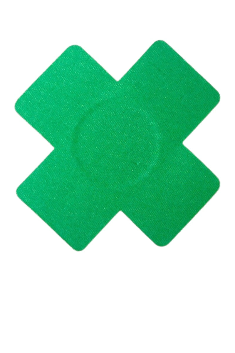 Green cross pasties on a white background