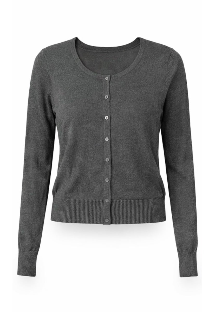 Gray cardigan on a white background