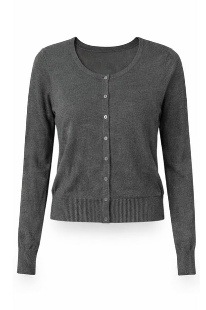 Gray cardigan on a white background