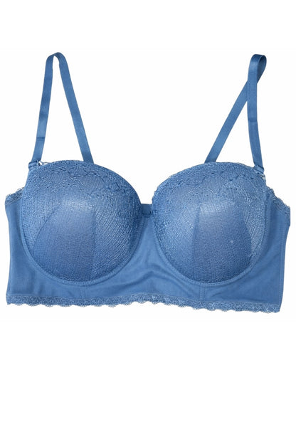 Blue bra on a white background