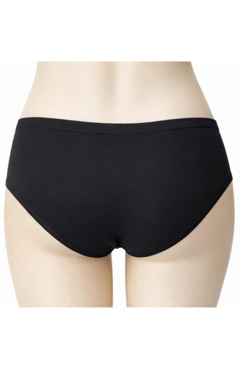 Black underwear on a mannequin with a white background
