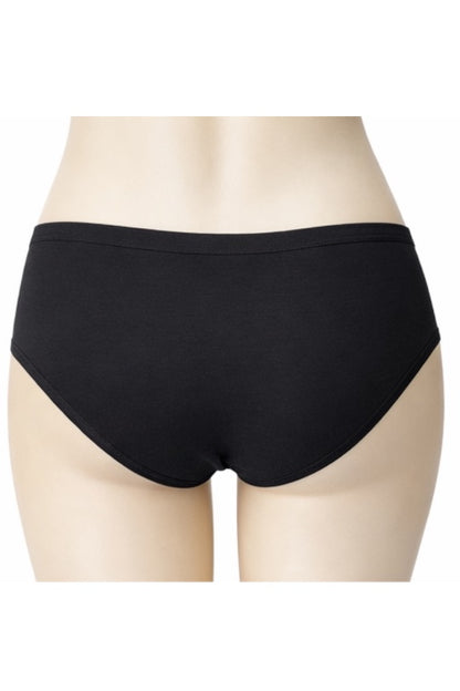 Black underwear on a mannequin with a white background