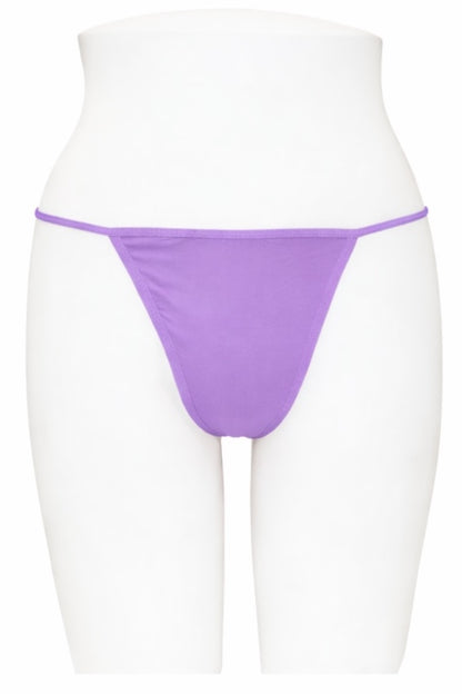 Light Purple thong on a white mannequin with a white background