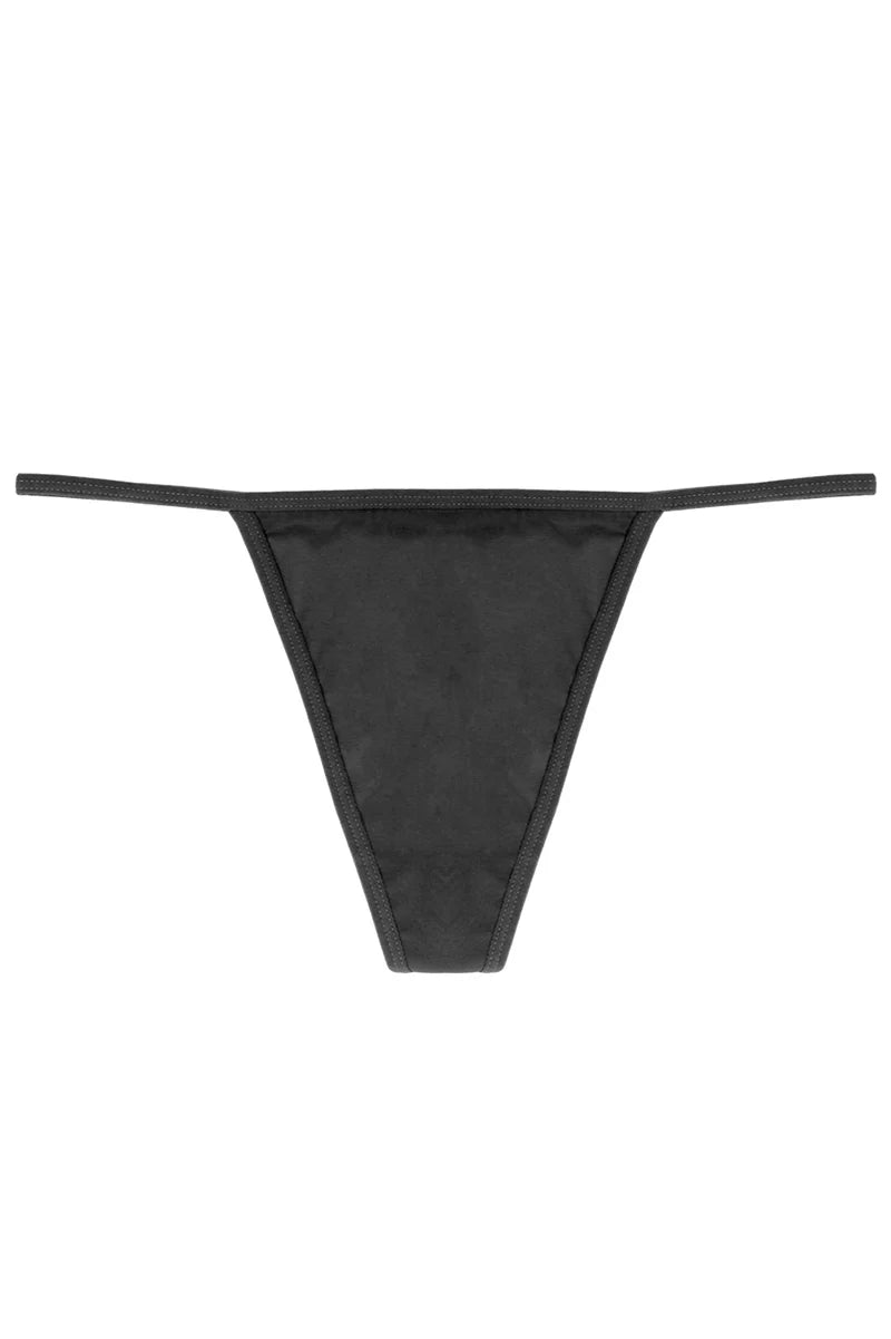 Black thong on a white background