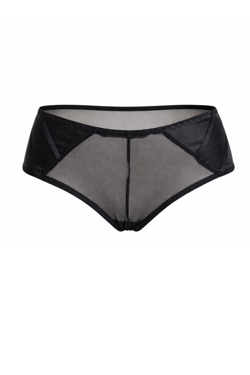 Black mesh underwear on a white background