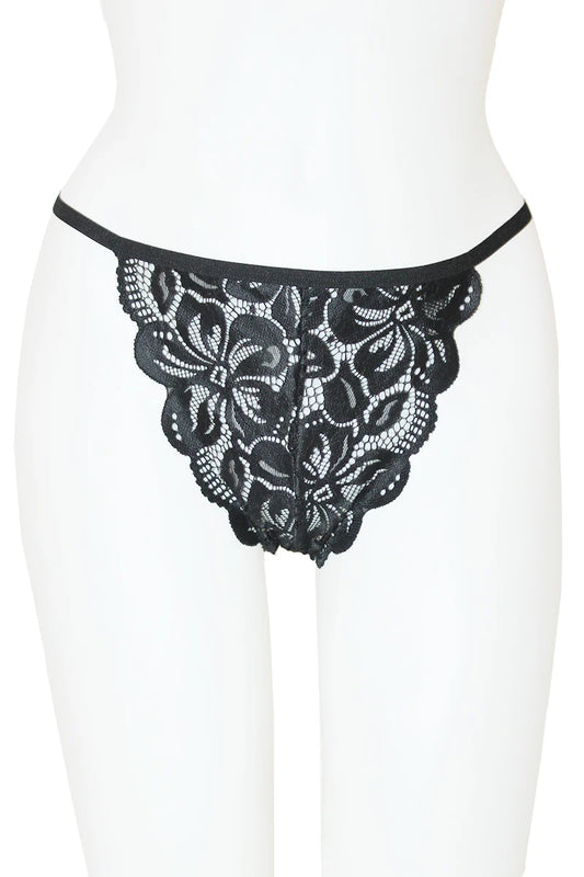 Black lace underwear on a white mannequin