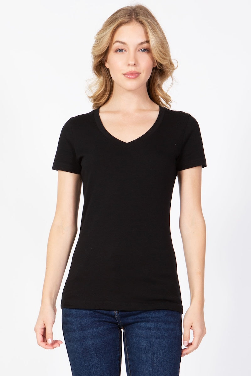 Short Sleeve V Neck T-Shirt Top