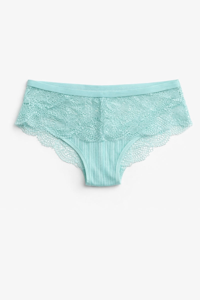 Mint lace underwear on a white background