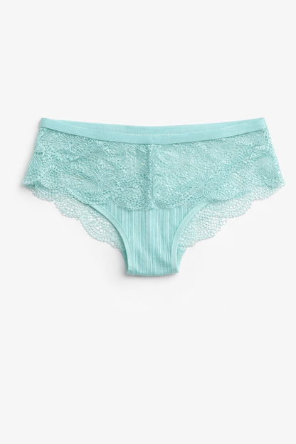 Mint lace underwear on a white background