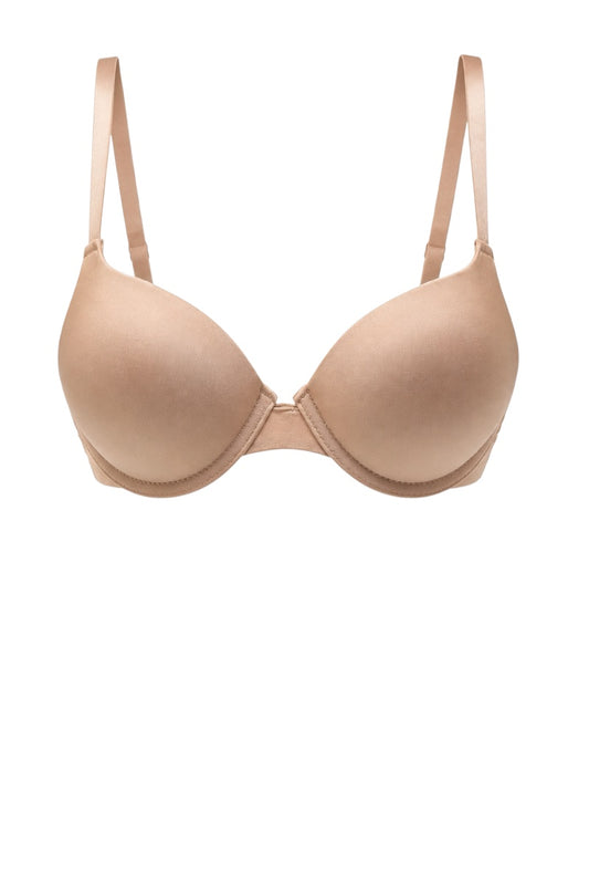 A classic wireless  bra in a light beige/nude color, shown against a plain white background.