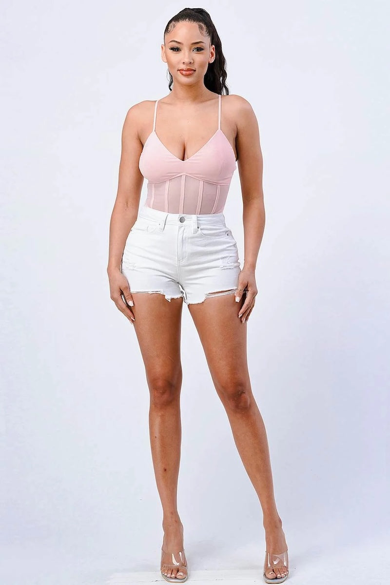Luxe Super Stretch Mesh Contrast Bodysuit