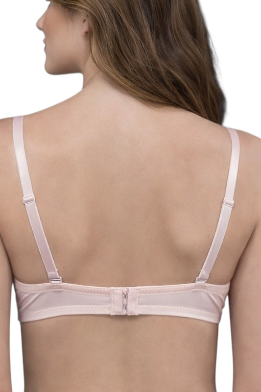 cream beige bra worn by a model on a white background