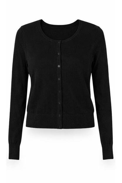 Black cardigan on a white background