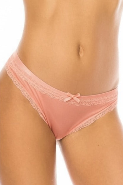Pink lace underwear on a white background