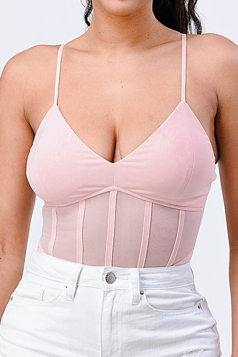 Luxe Super Stretch Mesh Contrast Bodysuit