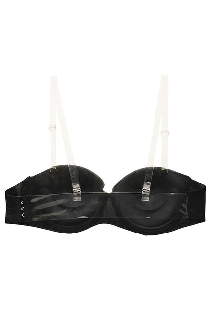 Clear Back & Straps Push Up Demi Bra