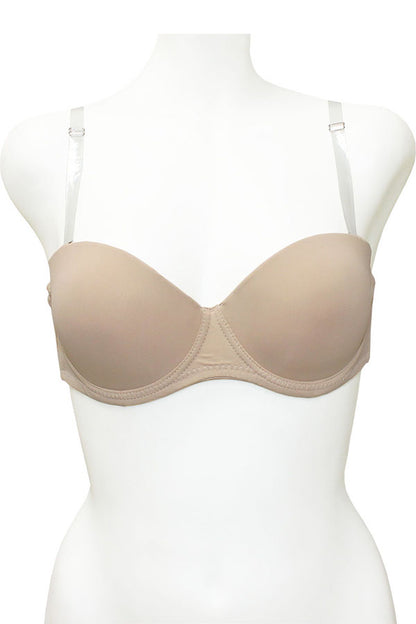 Clear Back & Straps Push Up Demi Bra