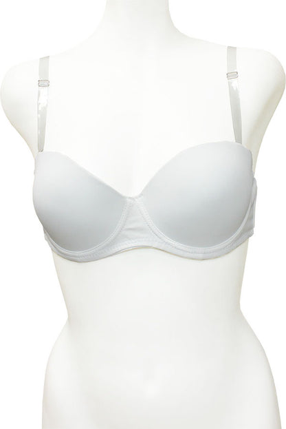 Clear Back & Straps Push Up Demi Bra
