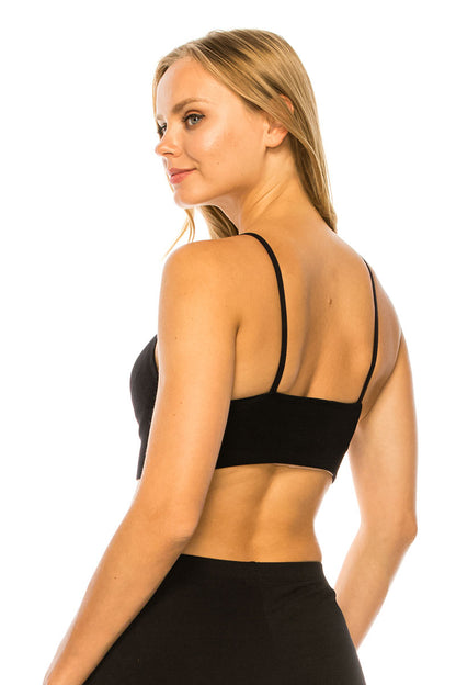 Seamless Ribbed Bralette - Black