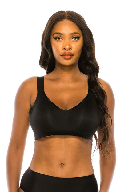 Laser Cut Padded Bralette - Black