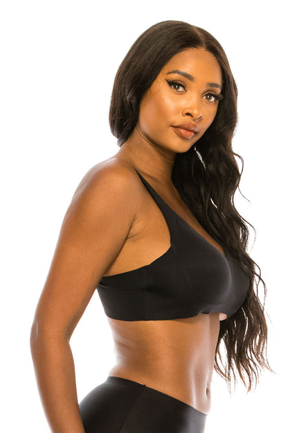 Laser Cut Padded Bralette - Black