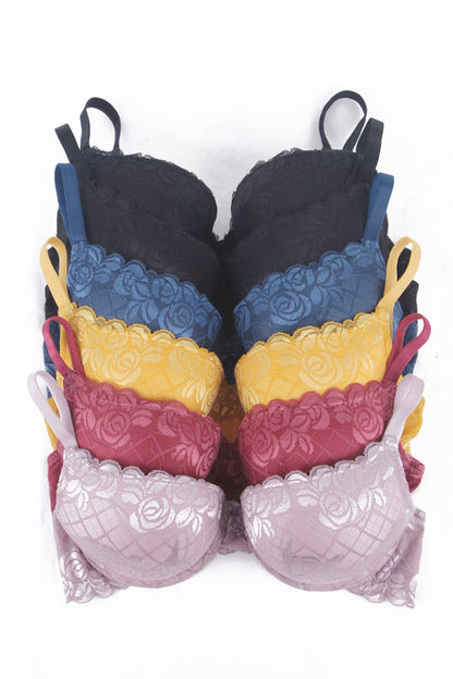 Lace Up Push Up Bra
