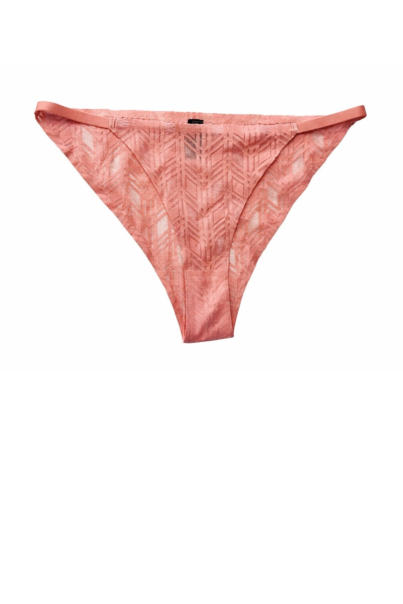 Pink textured panty on a white background