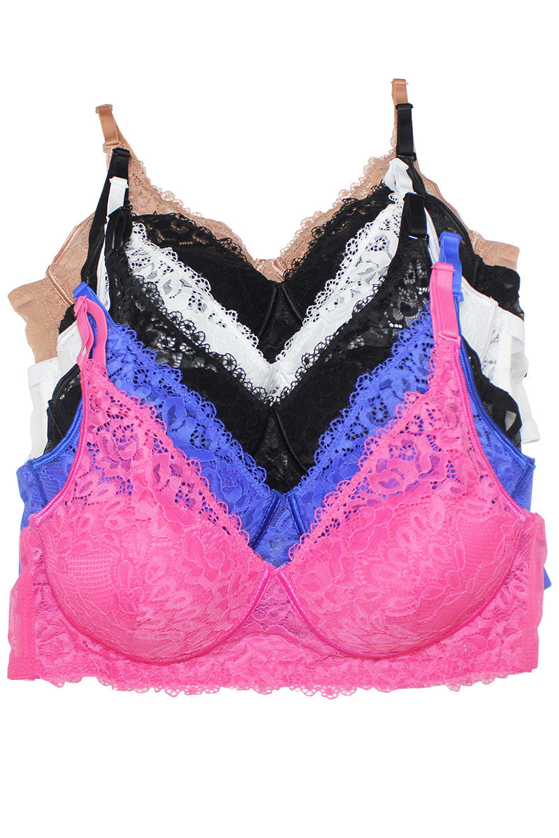 Lace and Mesh Padded Bralette