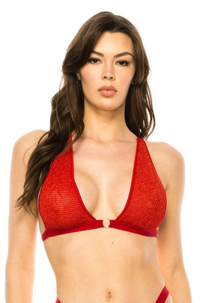Shimmery Fishnet Bralette Set