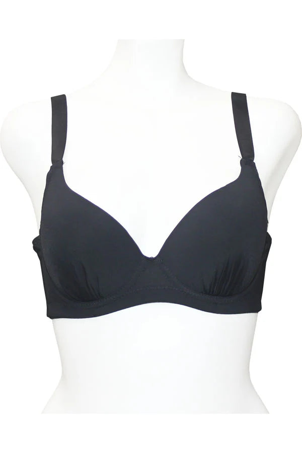 Black bra on a mannequin against a white background
