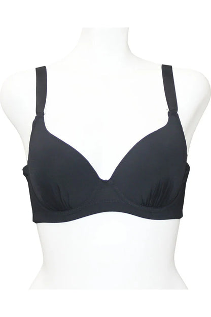 Black bra on a mannequin against a white background